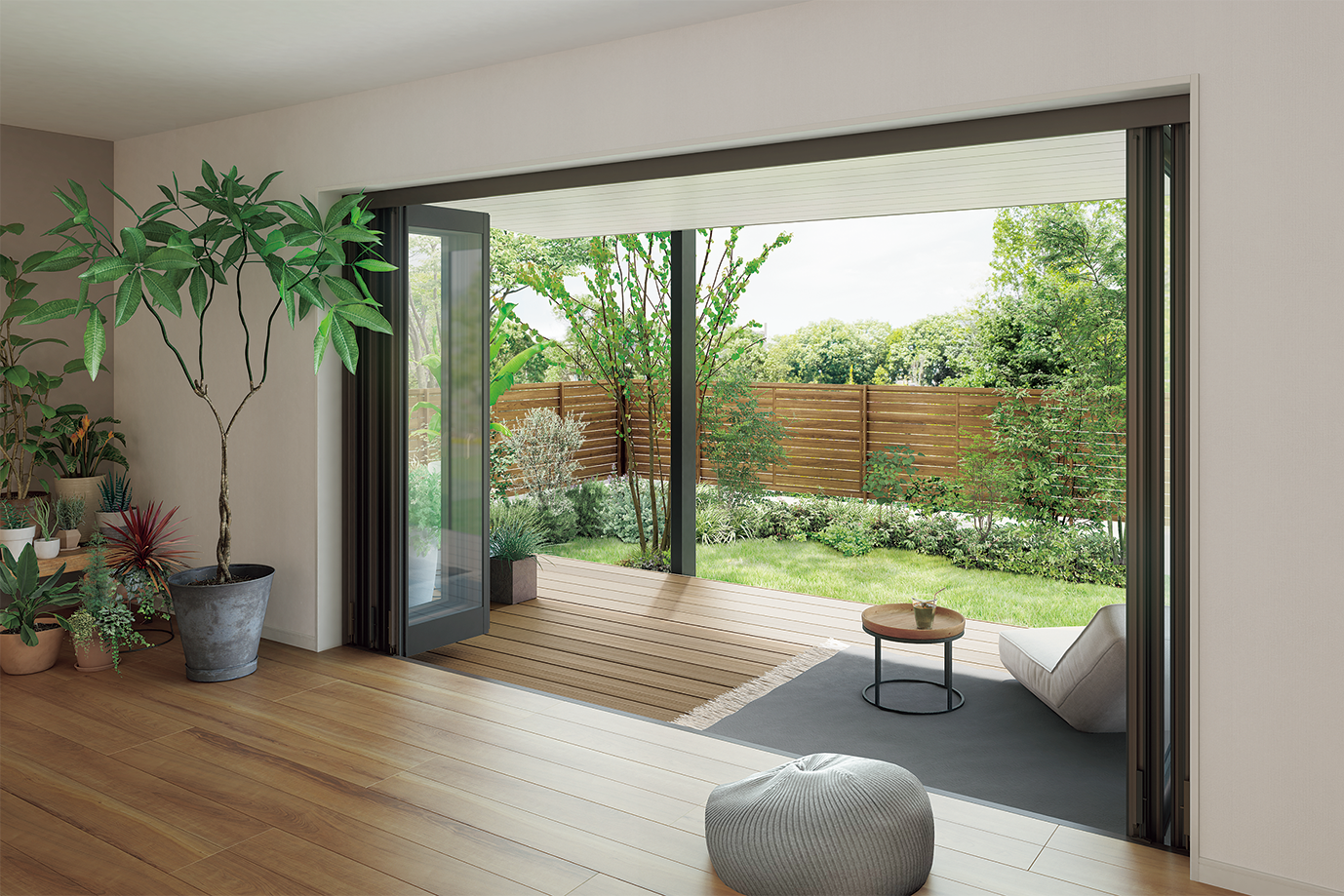 テラスより楽しめる空間に